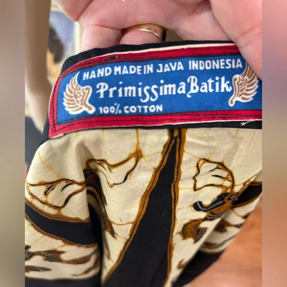 Primissima batik wrap skirt matching scarf vintage